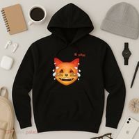 Emoji Heated Sweating Cat Face Hoodie thumb 3
