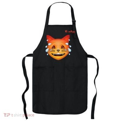 Emoji Heated Sweating Cat Face Apron