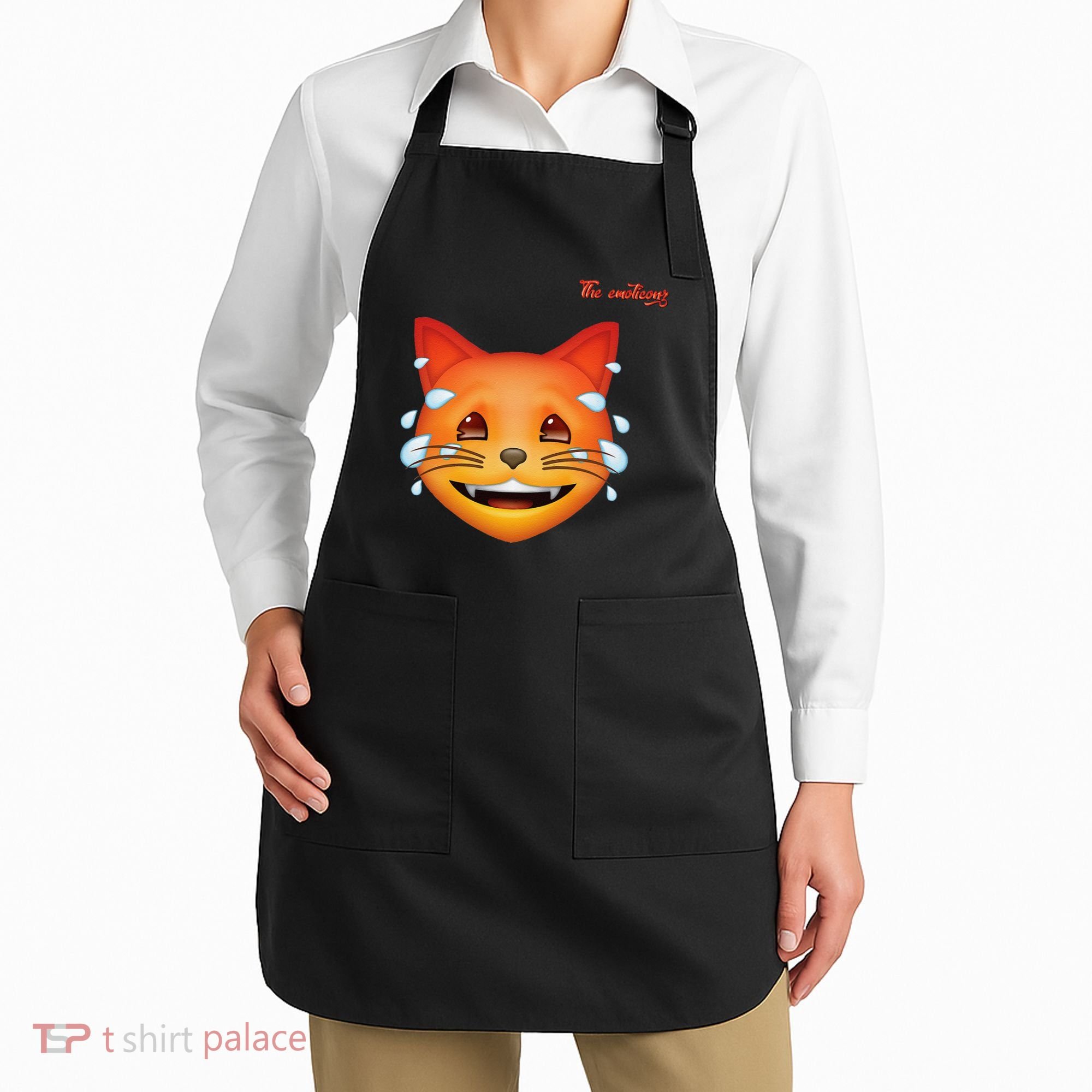 Emoji Heated Sweating Cat Face Apron
