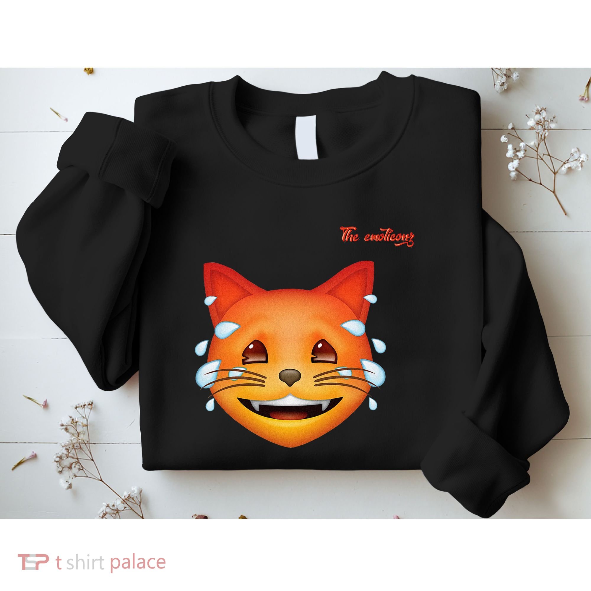 Emoji Heated Sweating Cat Face Sweatshirt