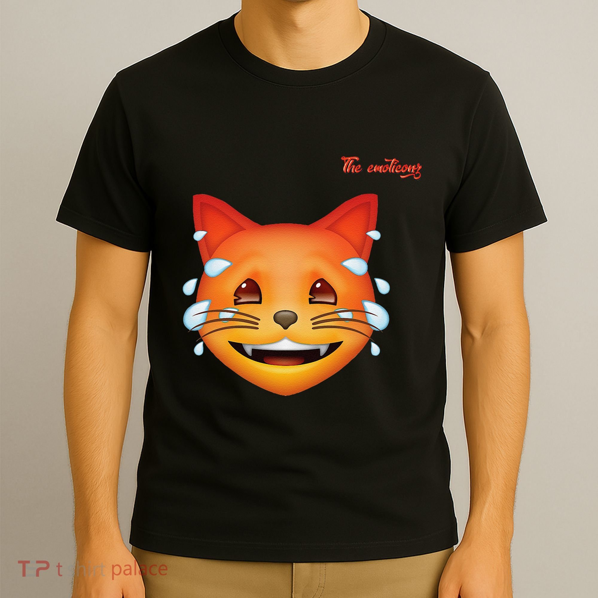 Emoji Heated Sweating Cat Face T-Shirt