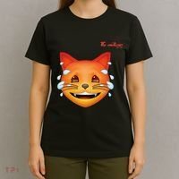 Emoji Heated Sweating Cat Face T-Shirt thumb 4