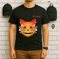 Emoji Heated Sweating Cat Face T-Shirt thumb 6