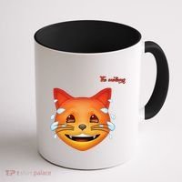 Emoji Heated Sweating Cat Face Coffee Mug thumb 1