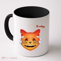 Emoji Heated Sweating Cat Face Coffee Mug thumb 0