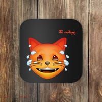 Emoji Heated Sweating Cat Face Coaster thumb 0