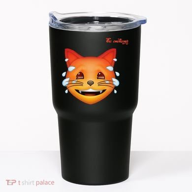 Emoji Heated Sweating Cat Face Tumbler