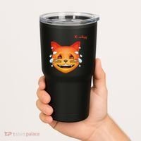 Emoji Heated Sweating Cat Face Tumbler thumb 2