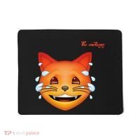 Emoji Heated Sweating Cat Face Mousepad thumb 0