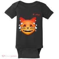 Emoji Heated Sweating Cat Face Baby Bodysuit thumb 0