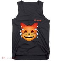 Emoji Heated Sweating Cat Face Tank Top thumb 0