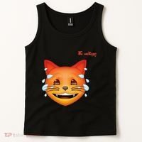 Emoji Heated Sweating Cat Face Tank Top thumb 2