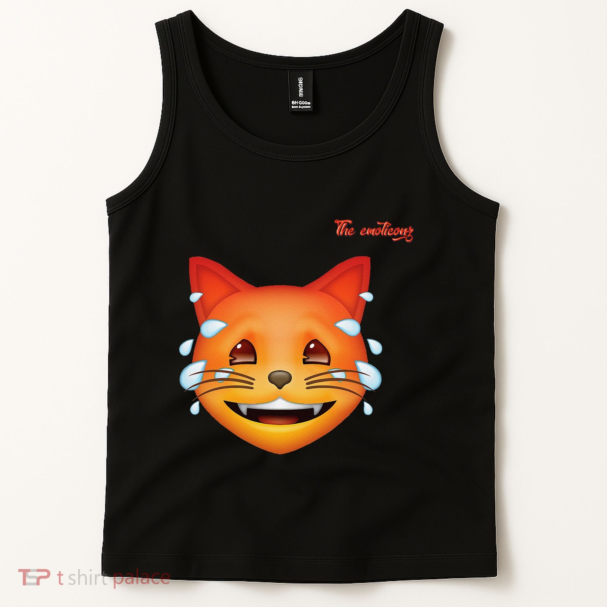 Emoji Heated Sweating Cat Face Tank Top
