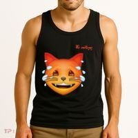 Emoji Heated Sweating Cat Face Tank Top thumb 3