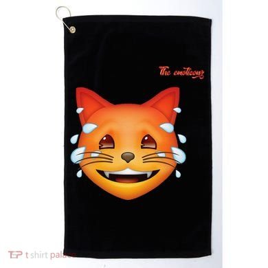 Emoji Heated Sweating Cat Face Golf Towel