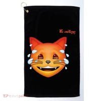 Emoji Heated Sweating Cat Face Golf Towel thumb 0