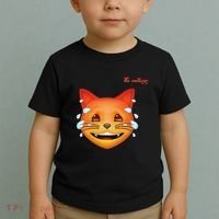 Emoji Heated Sweating Cat Face Toddler T-Shirt thumb 2
