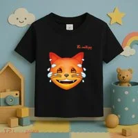 Emoji Heated Sweating Cat Face Toddler T-Shirt thumb 3