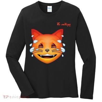 Emoji Heated Sweating Cat Face Women's Long Sleeve Shirt