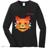 Emoji Heated Sweating Cat Face Women's Long Sleeve Shirt thumb 0