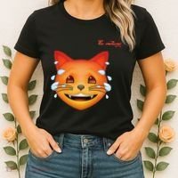 Emoji Heated Sweating Cat Face Women's T-Shirt thumb 2