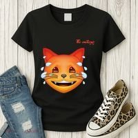 Emoji Heated Sweating Cat Face Women's T-Shirt thumb 3