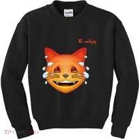 Emoji Heated Sweating Cat Face Kids Sweatshirt thumb 0
