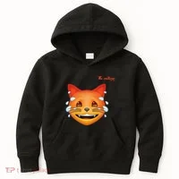 Emoji Heated Sweating Cat Face Kids Hoodie thumb 0