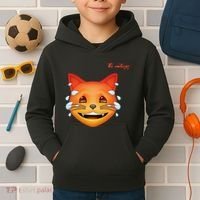 Emoji Heated Sweating Cat Face Kids Hoodie thumb 2