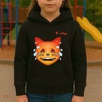 Emoji Heated Sweating Cat Face Kids Hoodie thumb 3