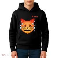 Emoji Heated Sweating Cat Face Kids Hoodie thumb 4