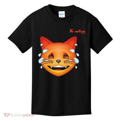 Emoji Heated Sweating Cat Face Kids T-Shirt