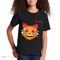 Emoji Heated Sweating Cat Face Kids T-Shirt thumb 2