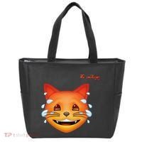 Emoji Heated Sweating Cat Face Tote Bag thumb 0
