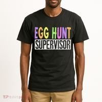 Egg Hunt Supervisor Egg Hunting Squad Moms Adult Easter Tall T-Shirt thumb 2