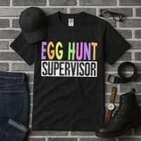 Egg Hunt Supervisor Egg Hunting Squad Moms Adult Easter Tall T-Shirt thumb 3