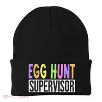Egg Hunt Supervisor Egg Hunting Squad Moms Adult Easter Beanie thumb 0