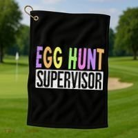 Egg Hunt Supervisor Egg Hunting Squad Moms Adult Easter Golf Towel thumb 1