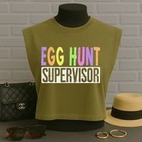 Egg Hunt Supervisor Egg Hunting Squad Moms Adult Easter Garment-Dyed Women's Muscle Tee thumb 3