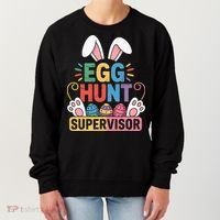 Egg Hunt Supervisor Bunny Paws Easter Party Matching Family Women's Sweatshirt thumb 0