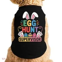 Egg Hunt Supervisor Bunny Paws Easter Party Matching Family Doggie Tank thumb 0