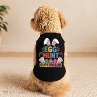 Egg Hunt Supervisor Bunny Paws Easter Party Matching Family Doggie Tank thumb 2