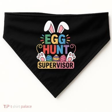 Egg Hunt Supervisor Bunny Paws Easter Party Matching Family USA-Made Doggie Bandana