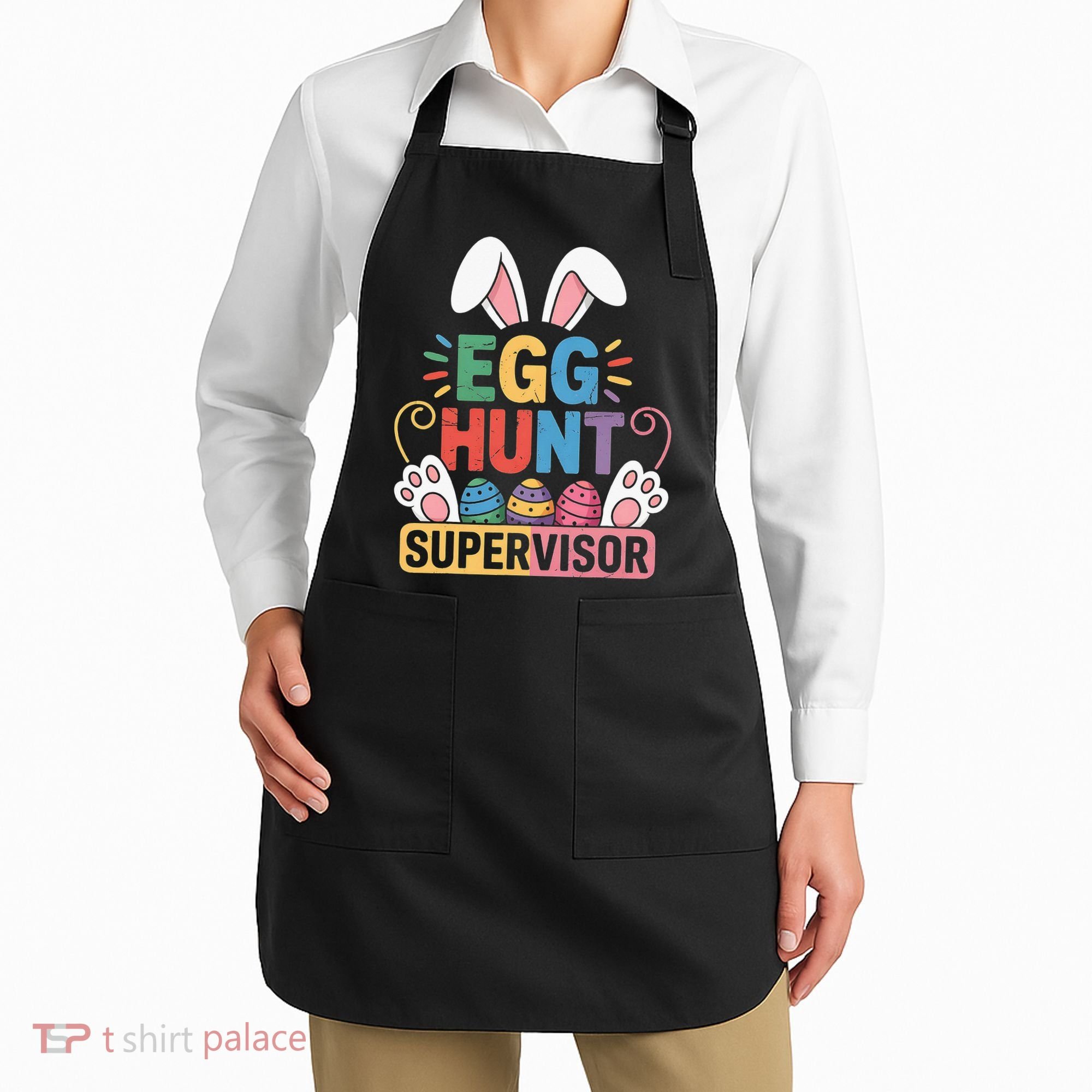Egg Hunt Supervisor Bunny Paws Easter Party Matching Family Apron