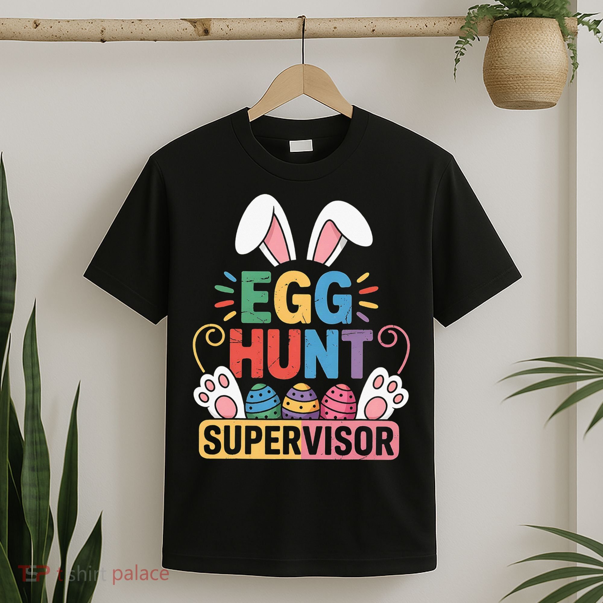 Egg Hunt Supervisor Bunny Paws Easter Party Matching Family T-Shirt
