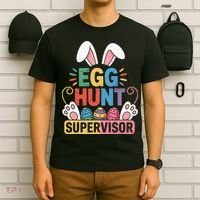 Egg Hunt Supervisor Bunny Paws Easter Party Matching Family T-Shirt thumb 6