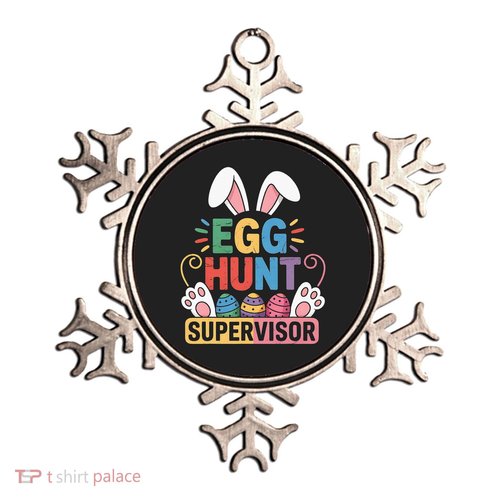 Egg Hunt Supervisor Bunny Paws Easter Party Matching Family Ornament