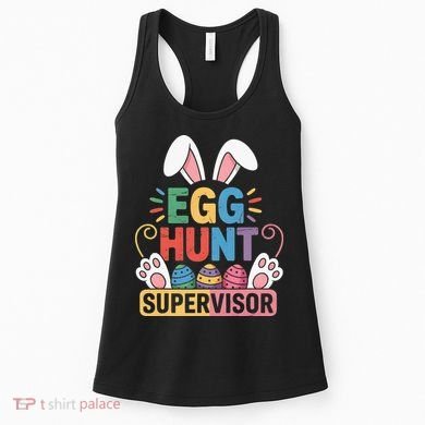 Egg Hunt Supervisor Bunny Paws Easter Party Matching Family Women's Tank Top