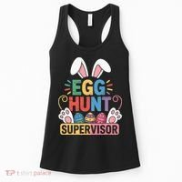 Egg Hunt Supervisor Bunny Paws Easter Party Matching Family Women's Tank Top thumb 0