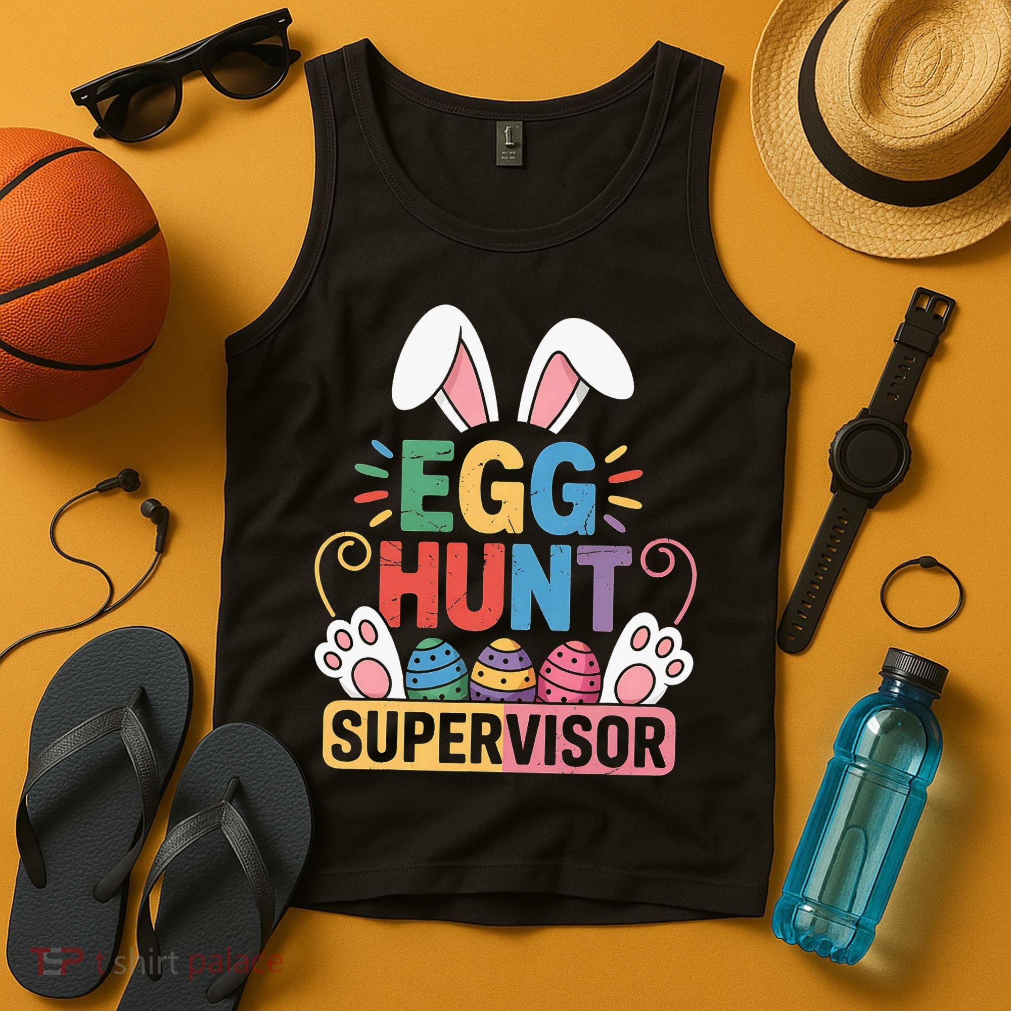 Egg Hunt Supervisor Bunny Paws Easter Party Matching Family Tank Top